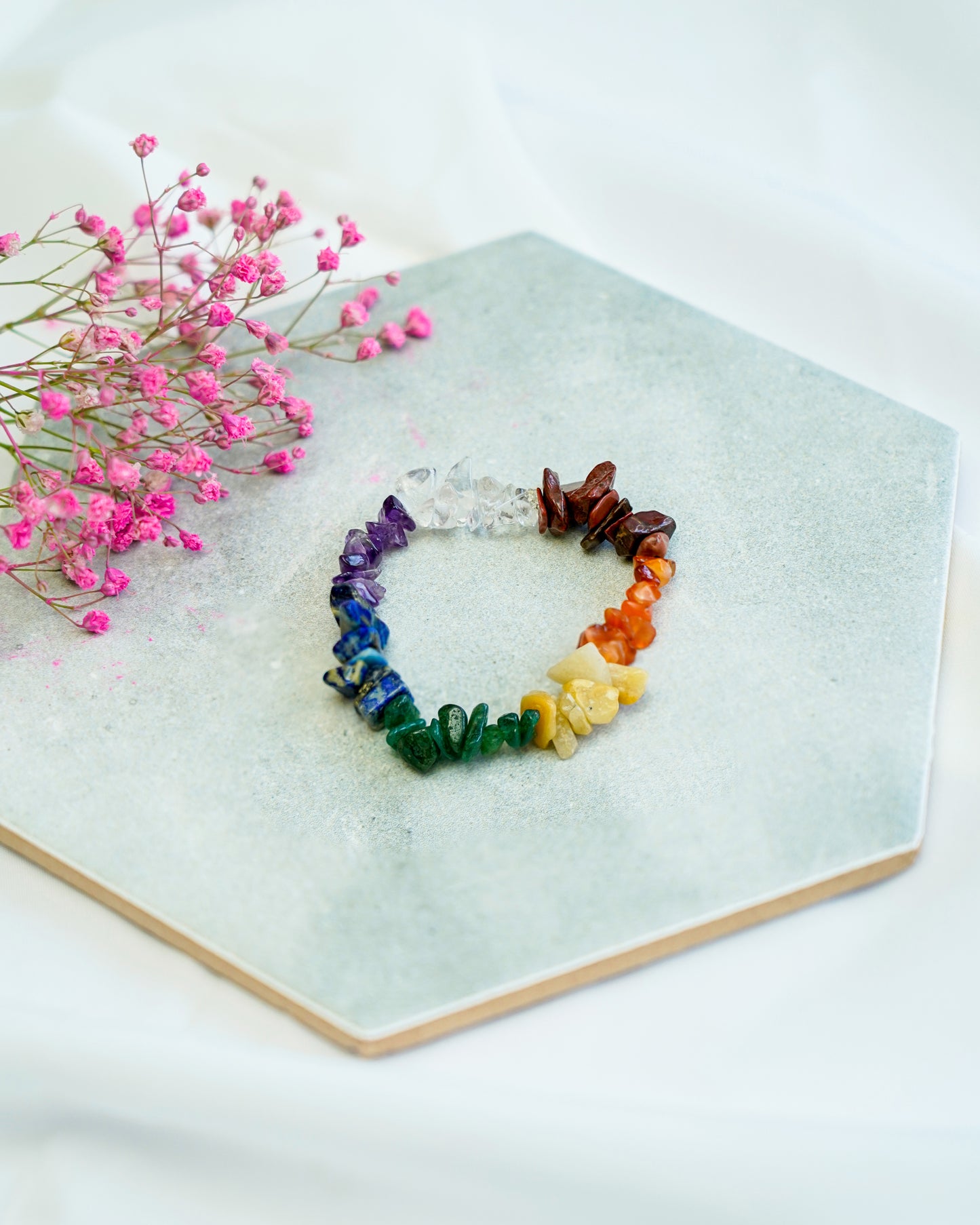 7 Chakra Chips Stone Bracelet