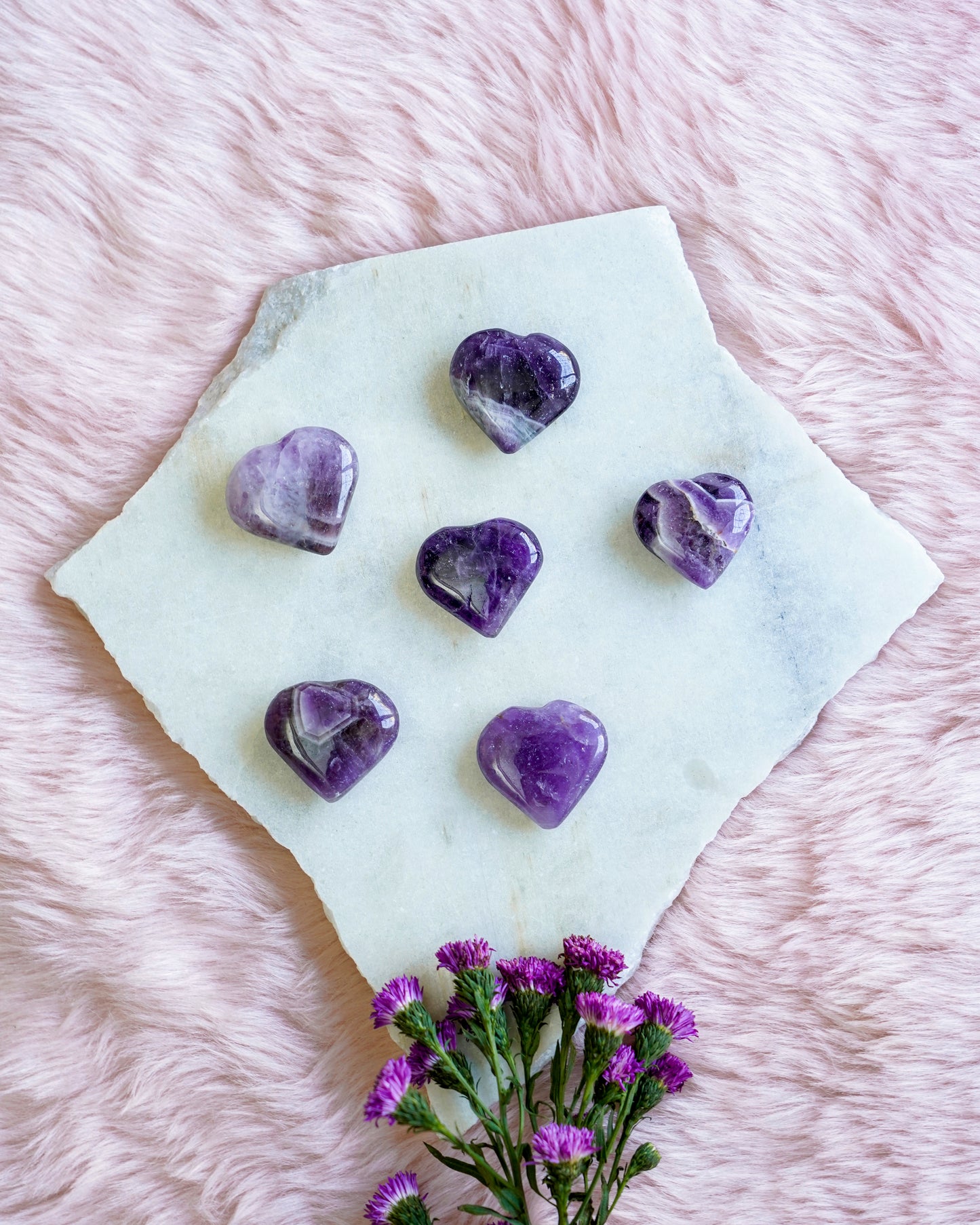 Amethyst Mini Hearts