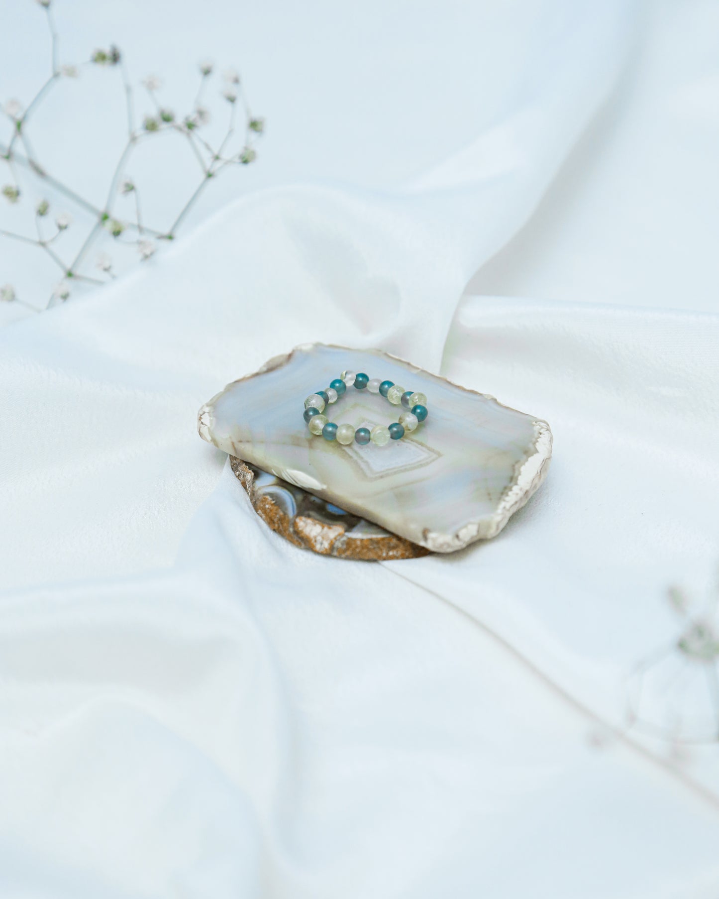 Citrine & Green Aventurine Finger Bead Ring