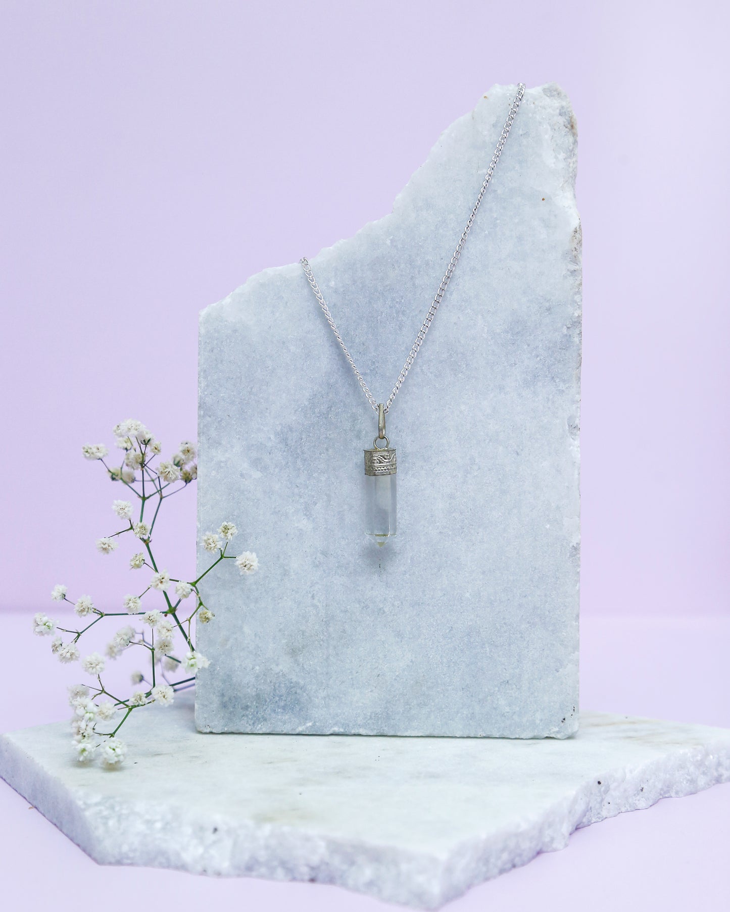 Clear Quartz Pencil Pendant