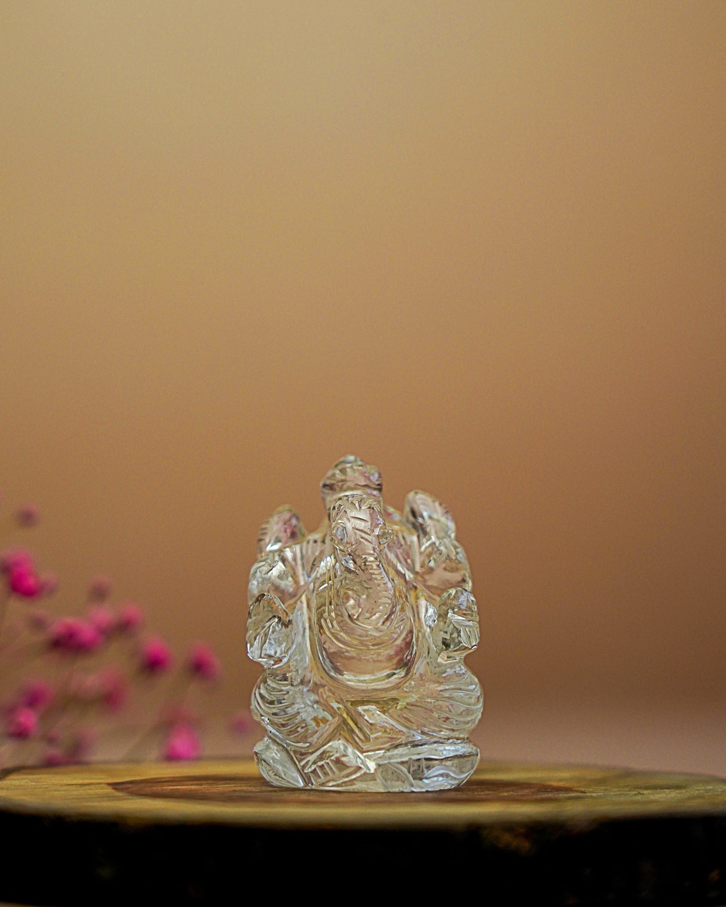 Clear Quartz Ganpati Murti