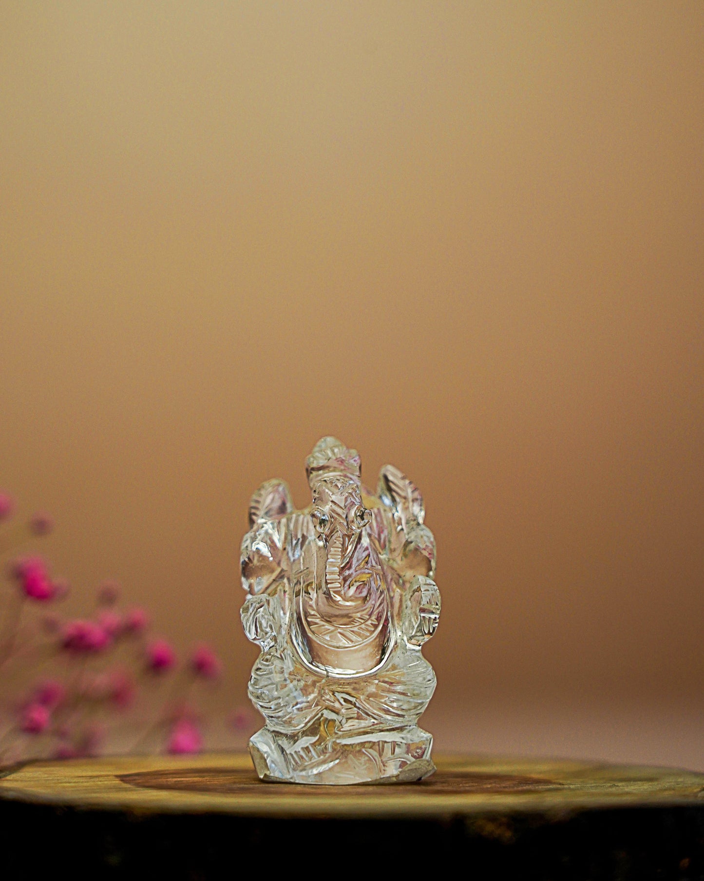 Clear Quartz Ganpati Murti
