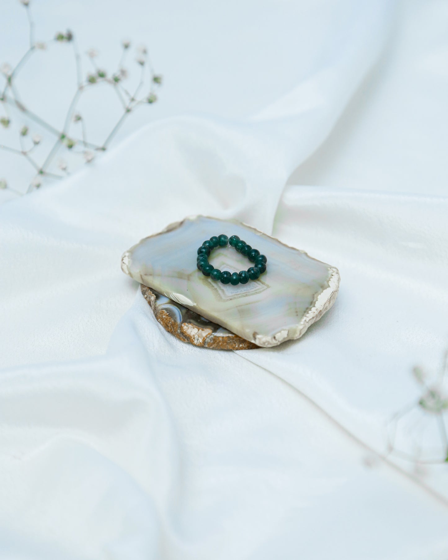 Green Aventurine Finger Bead Ring