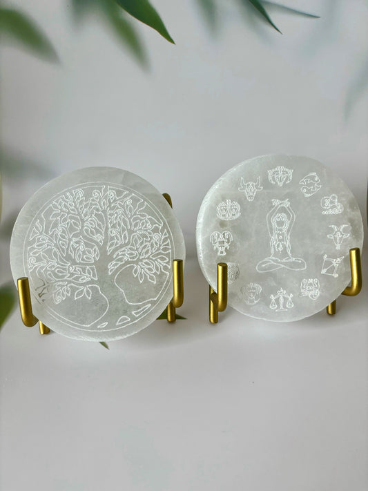 Selenite Plate (with stand)