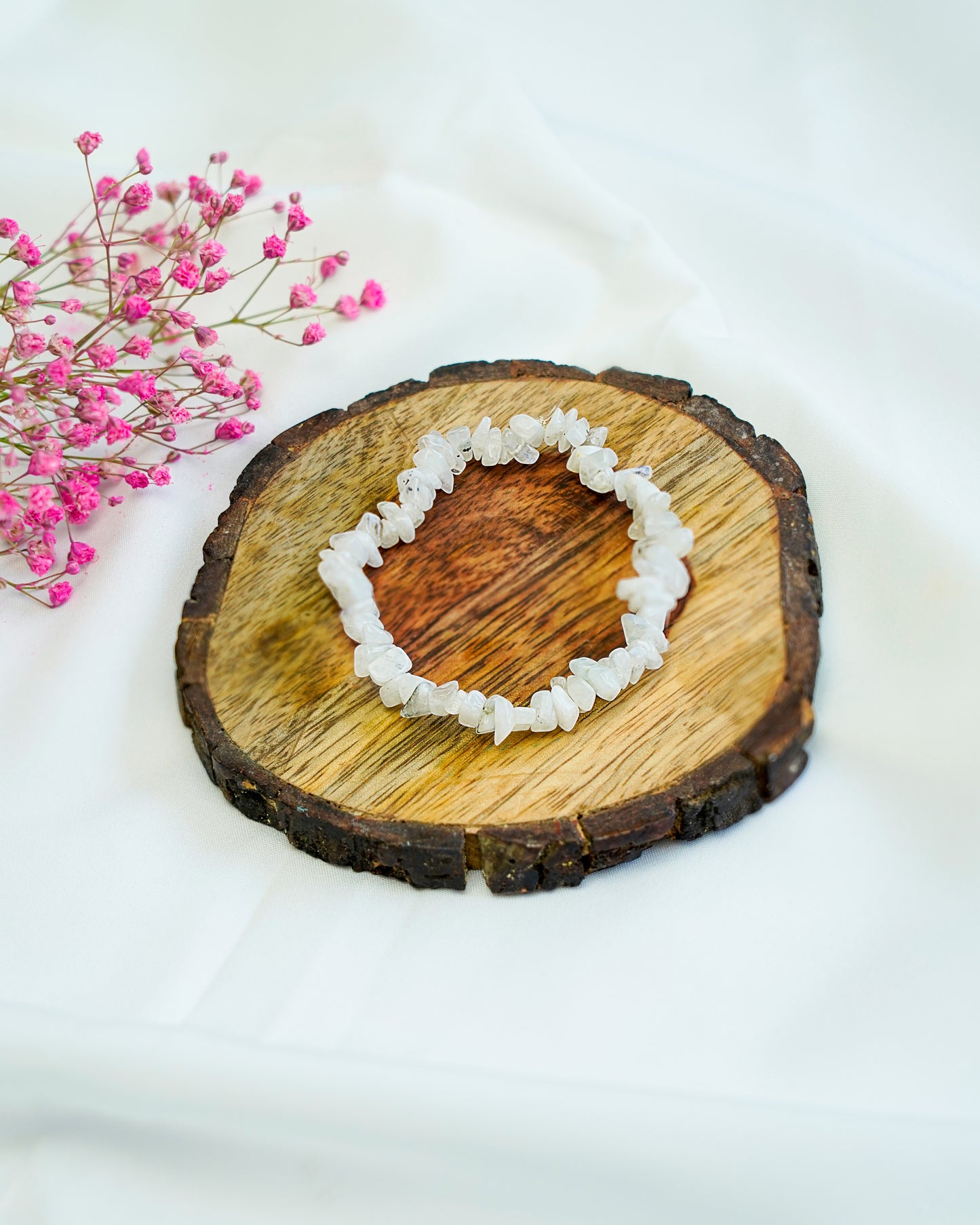 Rainbow Moonstone Chips Stone Bracelet