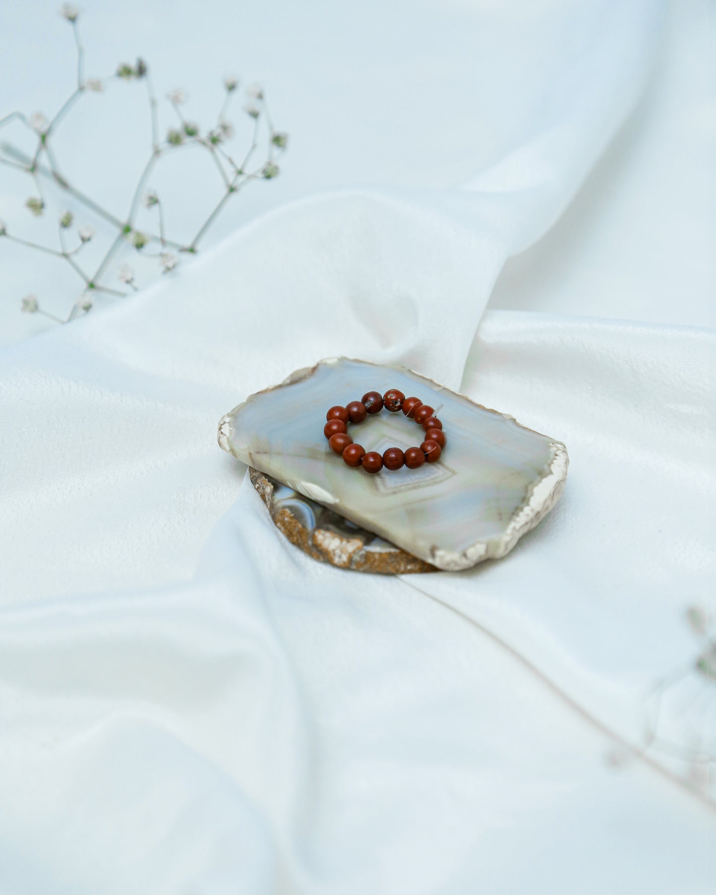Red Jasper Finger Bead Ring