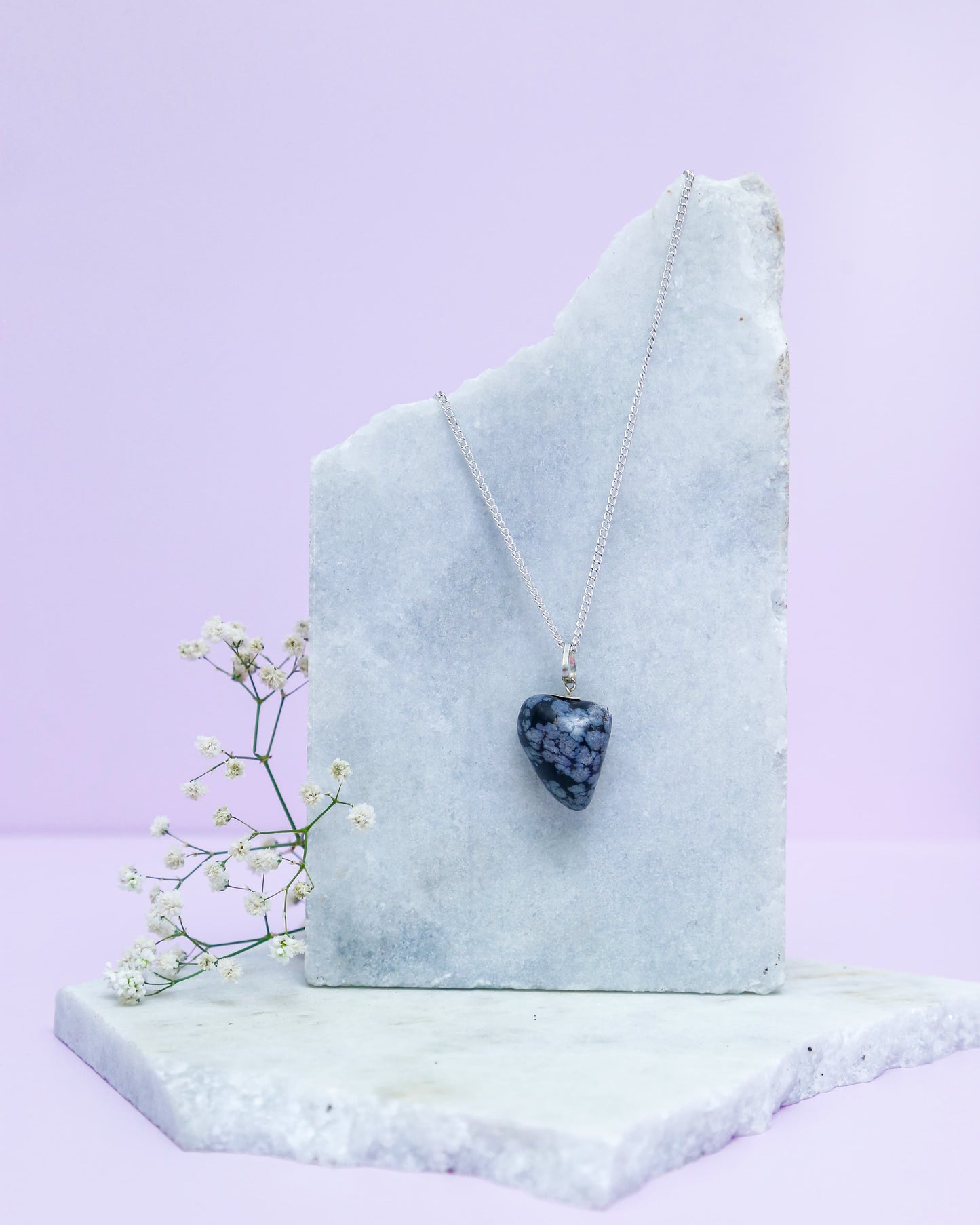 Snowflake Obsidian Tumble Pendant