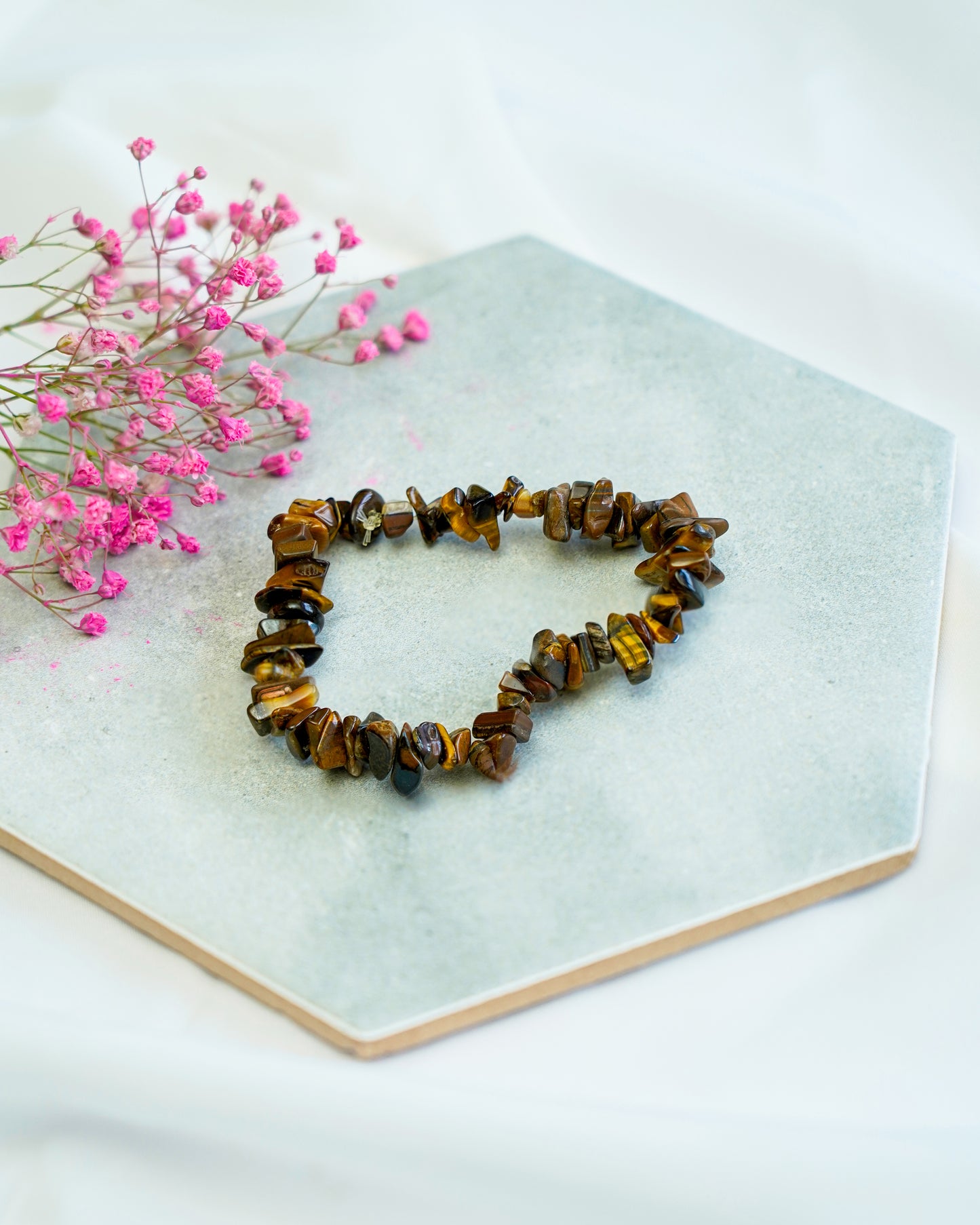 Tiger Eye Chips Stone Bracelet
