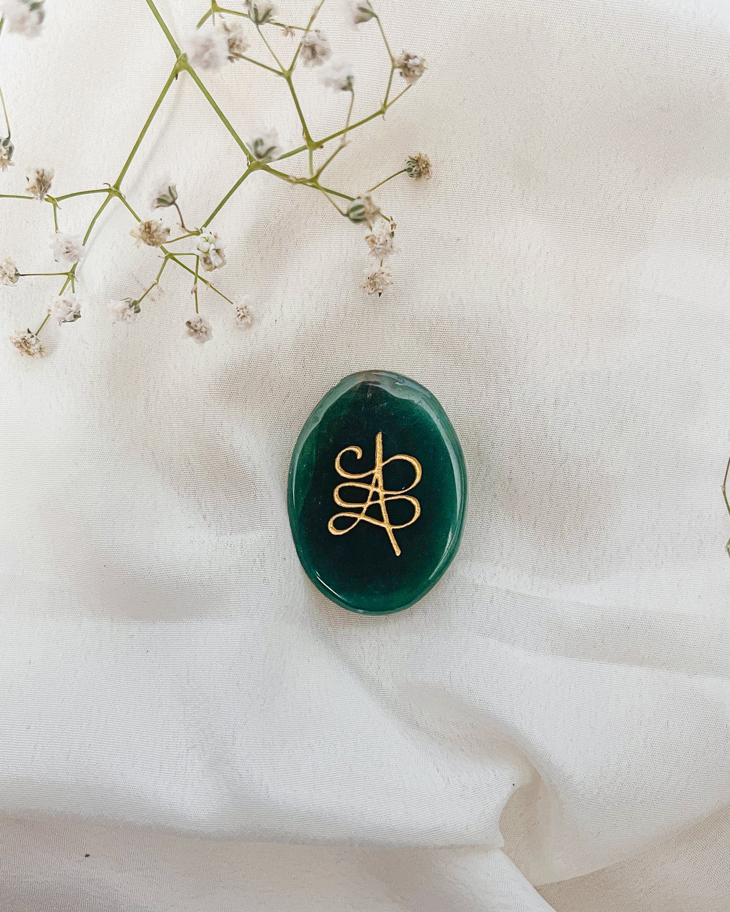 Green Aventurine Zibu Coin (for luck & healing)