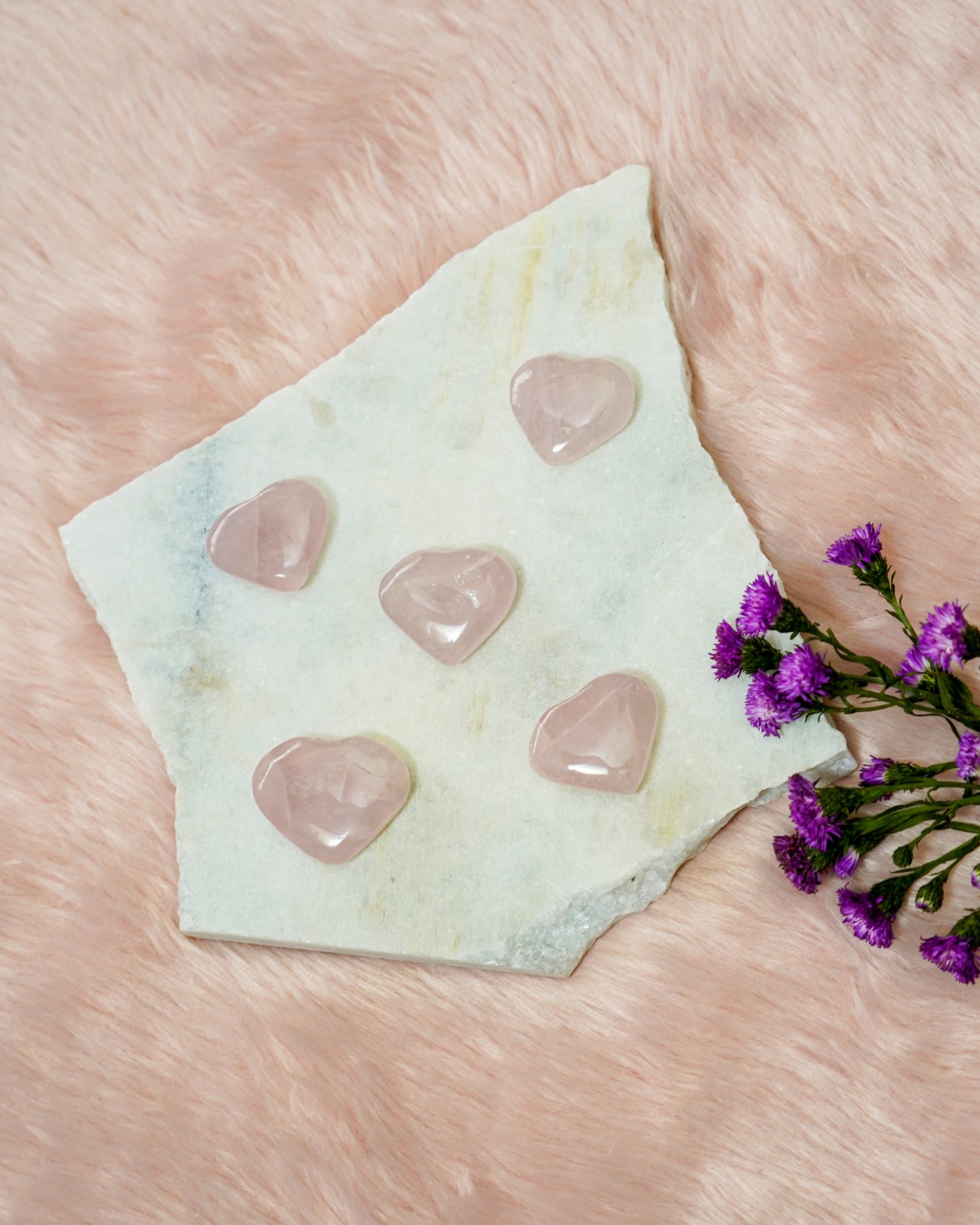 Rose Quartz Mini Hearts