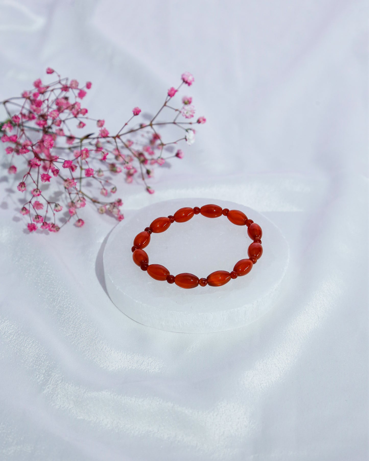 Carnelian Capsule Beads Bracelet