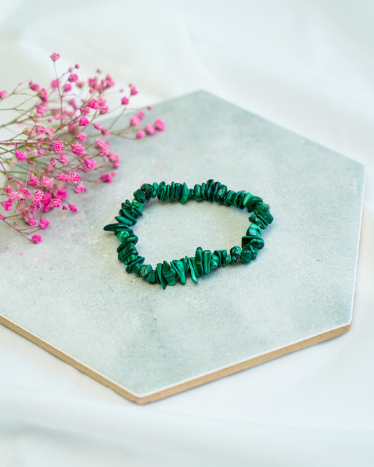 Malachite Chips Stone Bracelet