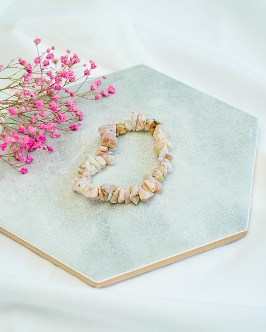 Pink Opal Chips Stone Bracelet